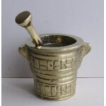 Anciens mortier et pilon d'apothicaire en bronze massif