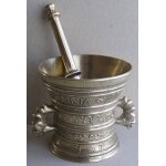 Anciens mortier et pilon d'apothicaire en bronze massif