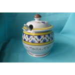 Ancien moutardier sign� g�o martel fa�ence desvre