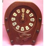 Ancien rveil / horloge - mural (e) - fer a cheval - silvoz - 70's