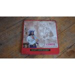 Ancienne boite metal tole  24 crayons blanzy cont� gilbert , decor corsaire, pirate, ca 1950.