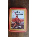 Ancienne boite metal tole  field & stream  tin container, vintage.