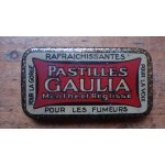 Ancienne boite metal tole, medicament pastilles gaulia . Ancienne boite metal tole, medicament pastilles gaulia .