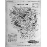 Ancienne carte grav�e sur acier departement disparu de seine et oise versailles rambouillet corbeil etampes ...