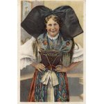 Ancienne carte postale - costumes en alsace