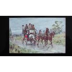 Ancienne carte postale cpa illustrateur  diligence  sign� g weight, ca 1900.