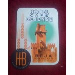 Ancienne etiquette de bagage - h�tel caf� bejense, beja, portugal - ann�es 1970