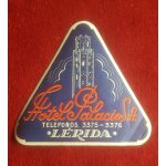 Ancienne etiquette de bagage - h�tel palacio s. a. , lerida - espagne - ann�es 1970