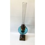 Ancienne lampe a p�trole huile k�ros�ne france 1900  ; ada ; bronze art nouveau