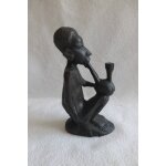 Ancienne statuette africaine sculpte en bois noir x14