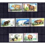 Animaux ours mongolie 1989 (108) srie complte de 7 timbres oblitrs