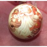 Apb. boule de noël ancienne en papier mâché père noël avec une peluche ourson tenu dans ses bras et un ... Apb. boule de noël ancienne en papier mâché père noël avec une peluche ourson tenu dans ses bras et un ...