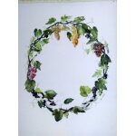 Aquarelle et calligraphie au pinceau arnold toubeix . couronne