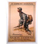 Arme - 4 emprunt nationale - socit centrale des banques - jean droit - 10x15cm - carte postale