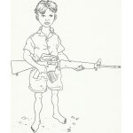 Arno : carte postale  l'enfant au fusil