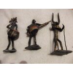 Art africain / arts premiers / arts de l'afrique antique / statuettes x 3