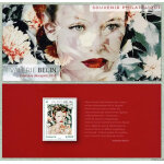 Art :  ; calendula marigold ; oeuvre de val�rie belin le plus beau timbre de l'ann�e 2019 bloc souvenir ...