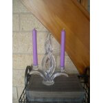 Artisanat verre:chandelier ancien en verre taill� a la main