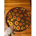 Assiette en bois motif chaleureux bi�lorusse