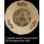 Assiette creuse  ma normandie  dv sarreguemines 1920
