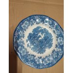 Assiette d�co blanche et bleu