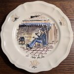 Assiette d�corative sarreguemines  le coin du feu