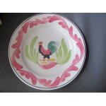 Assiette faence avec coq peint