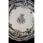 Assiette a gâteaux sur pied en faïence de gien Assiette a gâteaux sur pied en faïence de gien