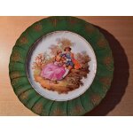 Assiette sc�ne d'autrefois c�ramique de limoge le trefle