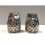 Atypique salire & poivrier chouettes hiboux collector plaqu argent design art