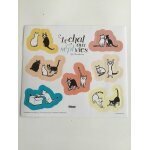 Autocollant le chat aux sept vies gin shirakawa ( 14 x 17 cm )