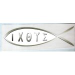 Autocollant sticker d'ext�rieur ichtus (poisson), pour voiture, vitre, v�lo