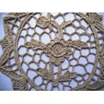 Beige a . application ou napperon broderie a l'aiguille jours de venise fait main couleur beige diamtre ...