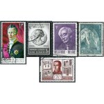Belgique 1965, beaux timbres yvert 1321 paul hymans, 1334 abbaye d'affligem, 1335 saint jean berchmans, ...