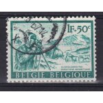 Belgique 1966 : exp�ditions antarctiques : relev� typographique et chiens, a la base roi baudouin - timbre ...