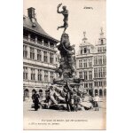 Belgique, anvers - carte ancienne  fontaine de brabo, par jef lambeaux , anim�e