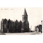 Belgique (flandre occidentale), carte ancienne de middelkerke, l'�glise (1926)