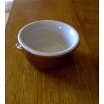 Beurrier individuel en terre cuite emaille , forme cocotte a anses - butter dish plat - made in france ...