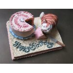 Bibelot objet de vitrine chat gateau happy birthday peint a la main