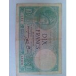 Billet 10 francs 1940 minerve Billet 10 francs 1940 minerve