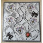 Bloc de 5 timbres neufs, coeurs chanel 5, d'une valeur totale de 2, 50 euros.