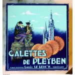 Boite ancienne en mtal  galettes de pleyben