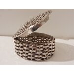 Boite a bijoux ronde argent massif