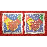 Bonne ann�e - main dans la main sous la neige - y&t autoadh�sif n aa 1192 - vari�t�s de couleurs - lot ...