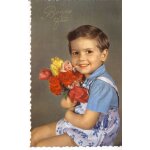 Bonne fête, jeune garçon au bouquet (ref glacé 814) Bonne fête, jeune garçon au bouquet (ref glacé 814)