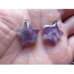 Boucles d'oreilles etoiles en amthyste. 2. 5 cm. magnifiques pierres pouvant egalement etre utilises ...