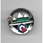 Broche cristal flocon 1 etoile bronze ski ffes ski ecole international diam�tre 3. 6 cm fermeture epingle ...