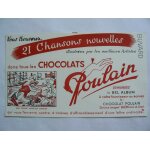Buvard publicitaire des chocolats  poulain , s�rie  21 chansons nouvelles