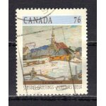 Canada 1989 : peinture de paysage hivernal :  sainte agn�s , a. h. robinson - timbre 76 c. oblit�r�