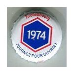 Capsule de bi�re - kronenbourg - les ann�es qui comptent - nouvelle s�rie limit�e - 1974 - bleu